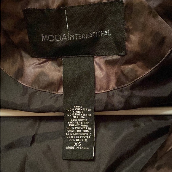 Moda International Women Leopard print Puffer Down Jacket XS - Picture 4 of 4